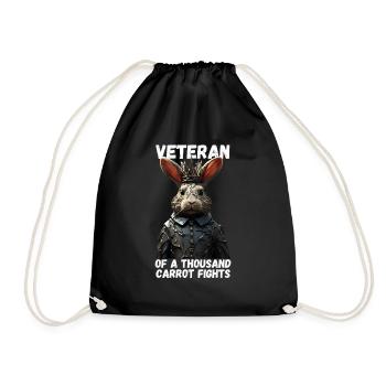 Veteran of a Thousand Carrot Fights - Drawstring Bag - black - Front
