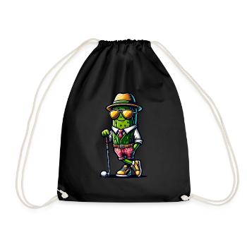 Graphique amusant de concombre de golf pour tout le monde - Sac de sport léger - noir - Devant