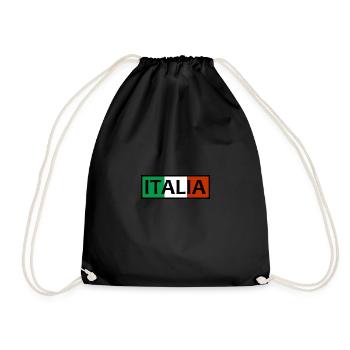Italy Flag Rome Pisa Italia Europe Country ITA - Drawstring Bag - black - Front