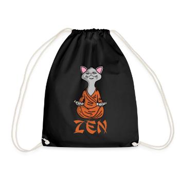 Zen-Katze - Turnbeutel - Schwarz - Vorne