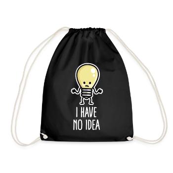 Writer's block artist, I have no idea, light bulb - Drawstring Bag - black - Front