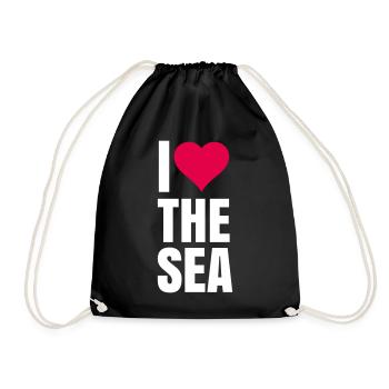 I love the sea - Drawstring Bag - black - Front