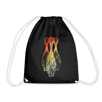Bowling Pins Sketch - Drawstring Bag - black - Front