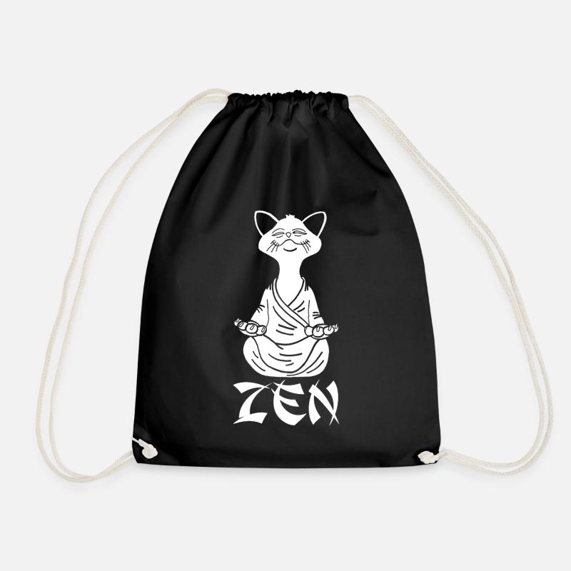 Zen Weiße Katze - Turnbeutel - Schwarz