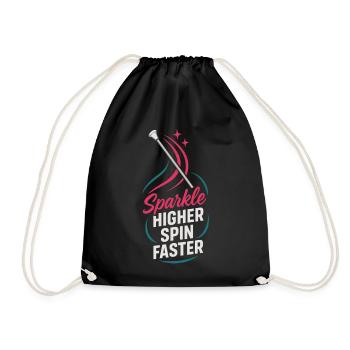 Baton Twirler Majorette Captain Squad Club - Drawstring Bag - black - Front