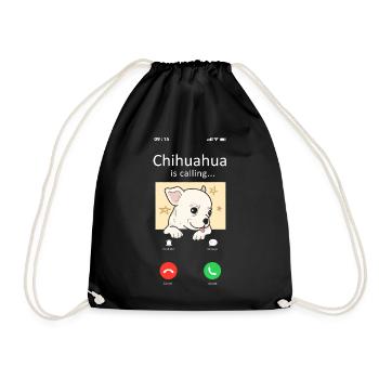 Chihuahua Chihuahueño Phone - Drawstring Bag - black - Front