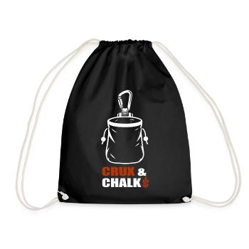 Crux & Chalk – Klettern - Turnbeutel - Schwarz - Vorne