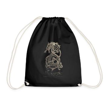 Fenrir Wolf Celtic Tribal Walhalla - Turnbeutel - Schwarz - Vorne