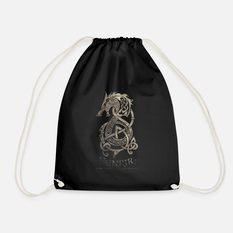 Fenrir Wolf Celtic Tribal Walhalla - Turnbeutel - Schwarz