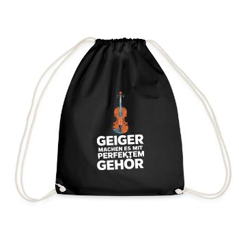 Musiker Geigen Spieler Geiger Violine Violinist - Turnbeutel - Schwarz - Vorne