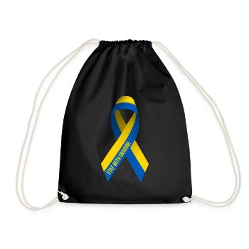 #StayWithUkraine - Drawstring Bag - black - Front
