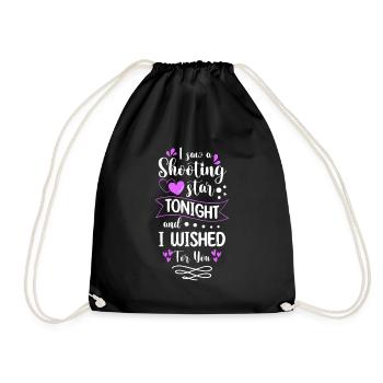 Star Wish Moon Astronaut - Drawstring Bag - black - Front