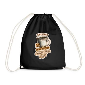 Some heroes wear capes - others cook - Drawstring Bag - black - Front