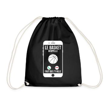 Le basket m'appelle - Faut que j'y aille - Sac de sport léger - noir - Devant