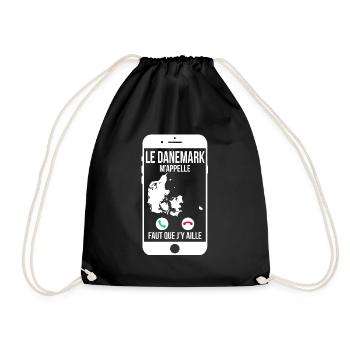 Le Danemark m'appelle - Faut que j'y aille - Sac de sport léger - noir - Devant