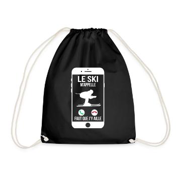 Le ski m'appelle - Faut que j'y aille - Sac de sport léger - noir - Devant