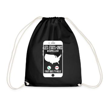Les Etats-Unis m'appellent - Faut que j'y aille - Sac de sport léger - noir - Devant