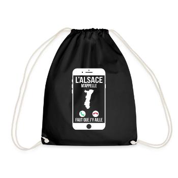 L'Alsace m'appelle - Faut que j'y aille - Sac de sport léger - noir - Devant