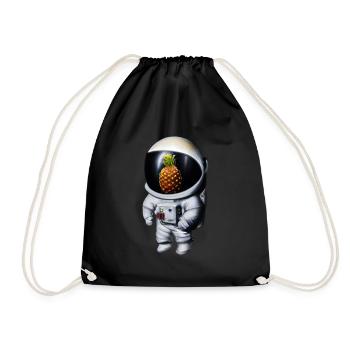 Pineapple Astronaut - Drawstring Bag - black - Front