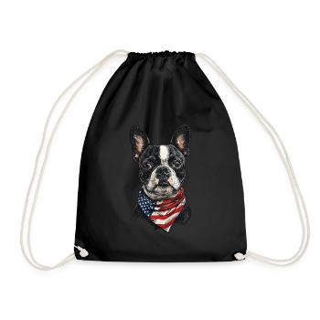 Boston Terrier - Turnbeutel - Schwarz - Vorne