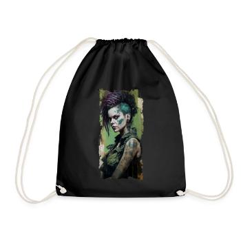 Tattoo Punk Rock Girl Punkrock - Drawstring Bag - black - Front
