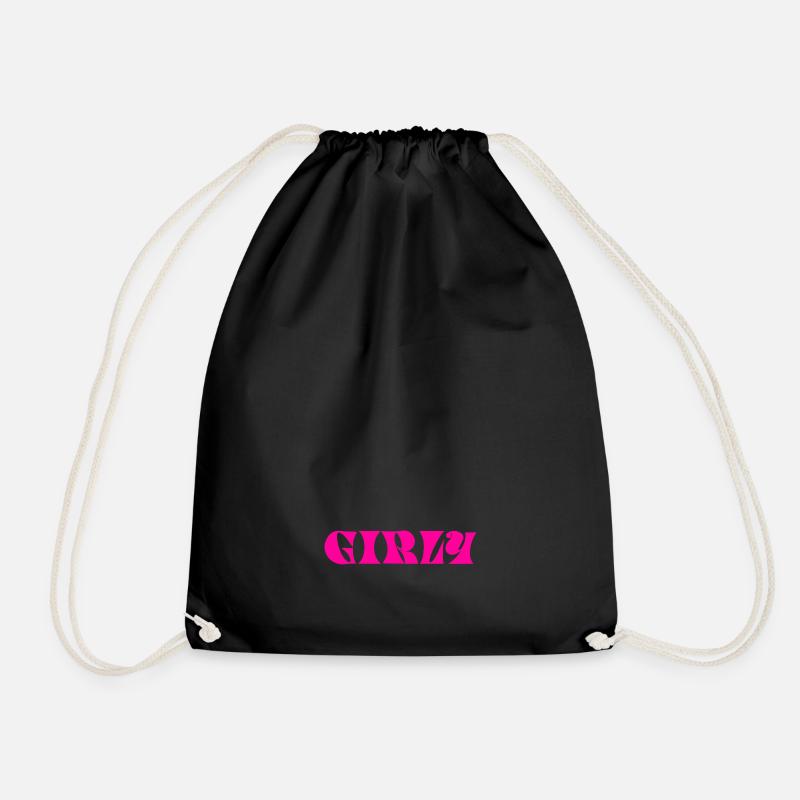 GIRLY - The girl! - Drawstring Bag - black