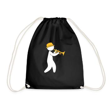 Un musicien de jazz joue la trompette - Sac de sport léger - noir - Devant