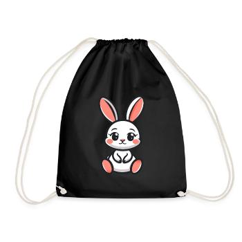 Rabbit Rabbit - Drawstring Bag - black - Front
