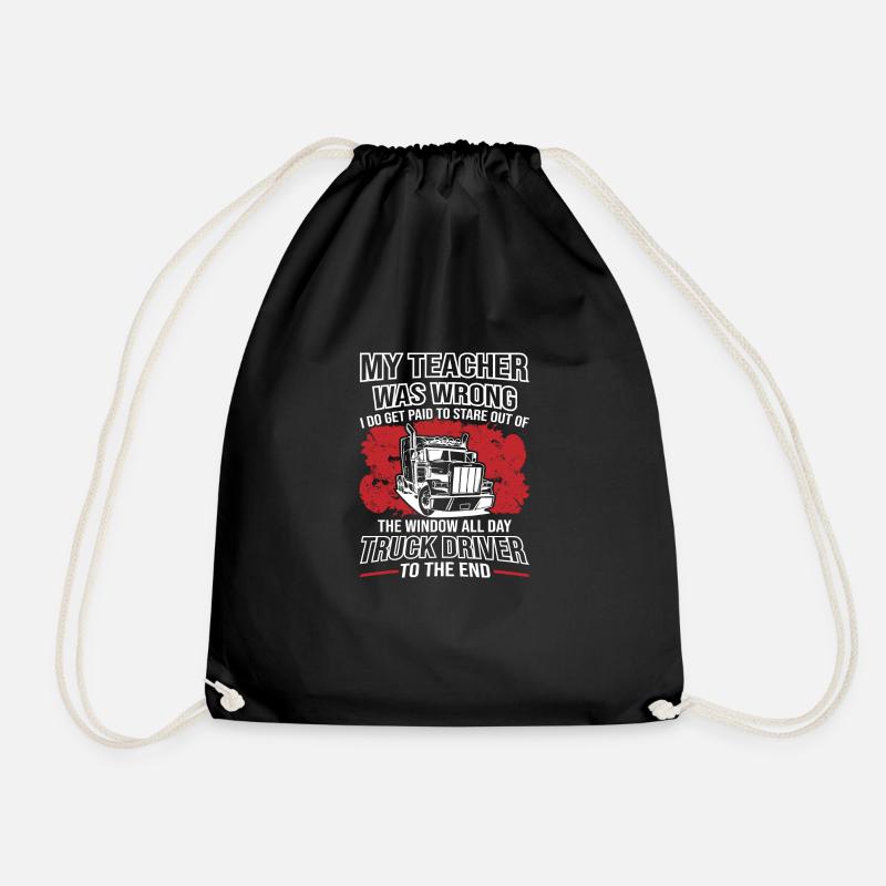 Truck Driver - Drawstring Bag - black