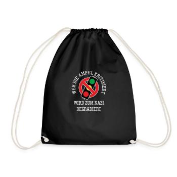 Who criticizes the traffic light - Drawstring Bag - black - Front