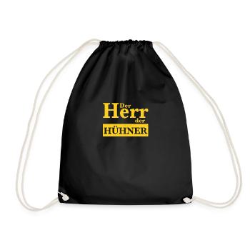Hühner Huhn Henne Hahn Küken Eier Hühnerstall Farm - Turnbeutel - Schwarz - Vorne