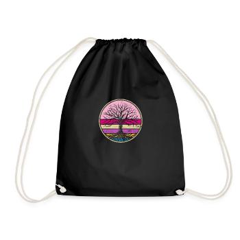 Meditation Yoga Chakra Pilates Baum des Lebens - Turnbeutel - Schwarz - Vorne