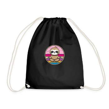 Faultier Namaste Meditation Yoga Chakra Pilates - Turnbeutel - Schwarz - Vorne