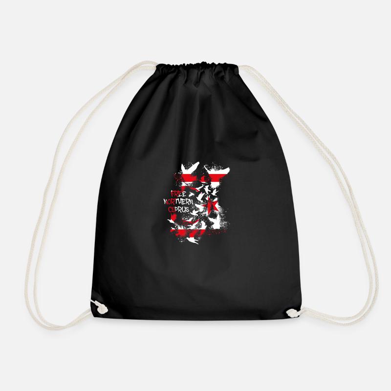 Free Northern Cyprus,freedom,greek,pigeons - Drawstring Bag - black