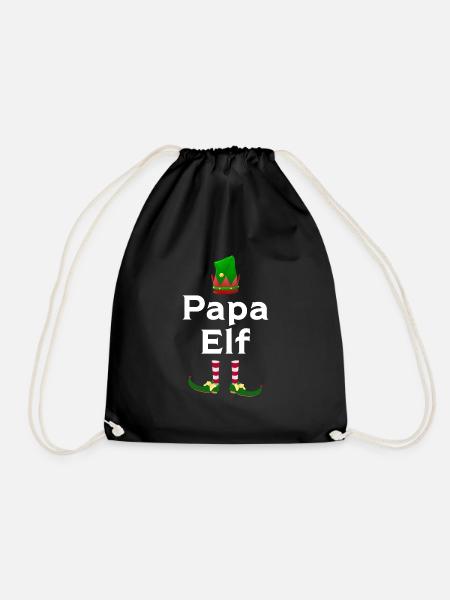 Papa Elf Papas Geschenk - Turnbeutel - Schwarz
