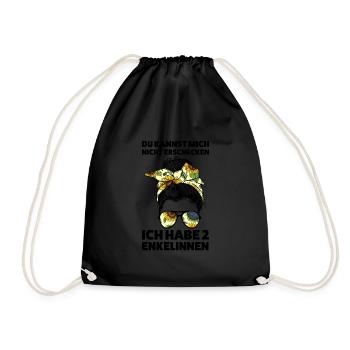 Oma & 2 Enkelinnen Familie Omas Geschenk - Turnbeutel - Schwarz - Vorne