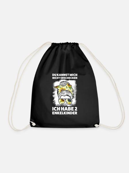 Oma & 2 Enkelkinder Familie Omas Geschenk - Turnbeutel - Schwarz