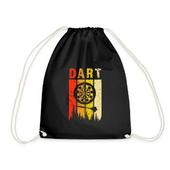 dart retro design dart Geschenk - Turnbeutel - Schwarz - Vorne