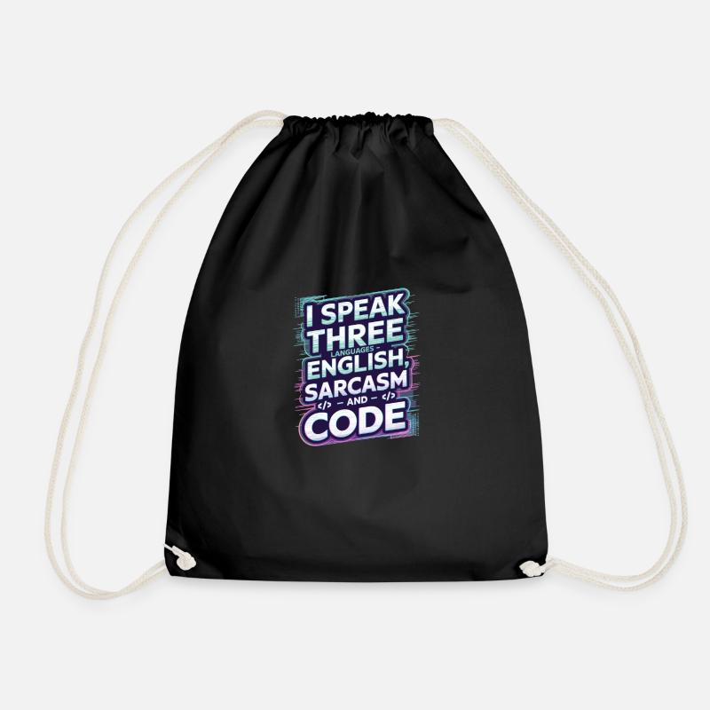 Ich Spreche Drei Sprachen Englisch Sarkasmus-code - Turnbeutel - Schwarz