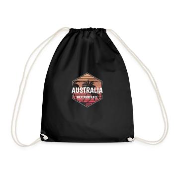 Great Barrier Reef Beach Vacation Souvenir - Drawstring Bag - black - Front