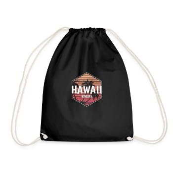 Honolulu Hawaii Beach Vacation Souvenir - Drawstring Bag - black - Front