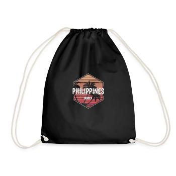 Manila Philippines Beach Vacation Souvenir - Drawstring Bag - black - Front