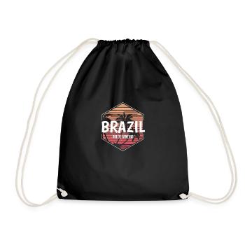 Rio Brazil Beach Vacation Souvenir - Drawstring Bag - black - Front