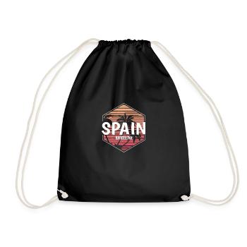 Barcelona Beach Vacation Souvenir - Drawstring Bag - black - Front
