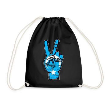 Uyghur Flag Peace Victory Symbol used - Drawstring Bag - black - Front