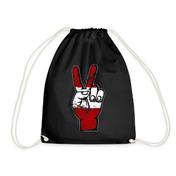 Austria Flag Peace Victory Symbol used - Drawstring Bag - black - Front