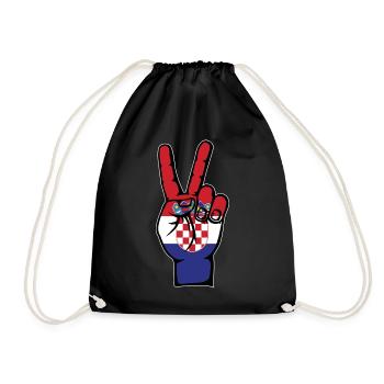 Croatie Drapeau Paix Victoire Symbole - Sac de sport léger - noir - Devant