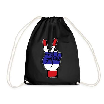 Thailand Flagge Frieden Victory Symbol - Turnbeutel - Schwarz - Vorne
