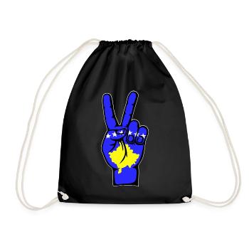 Symbole de la victoire de la paix du drapeau du Kosovo - Sac de sport léger - noir - Devant
