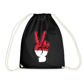 Drapeau de l’Indonésie Symbole de la Victoire De La Paix - Sac de sport léger - noir - Devant